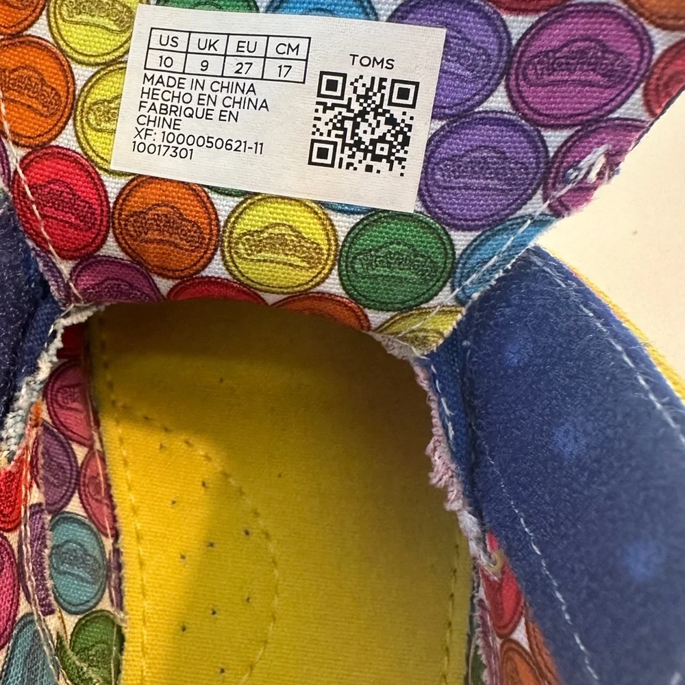 TOMS X Playdoh‎ Toddler 10 No Tie Velcro Shoes Sneakers Retro Unisex Kids